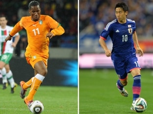 Didier Drogba of Ivory Coast and Shinji Kagawa of Japan will be two players to watch out for