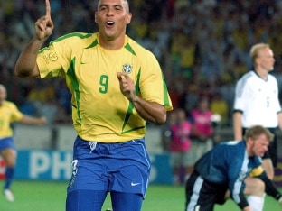 FIFA World Cup: Brazil's Ronaldo Cheering Against Miroslav Klose FIFA World Cup: Brazil's Ronaldo Cheering Against Miroslav Klose