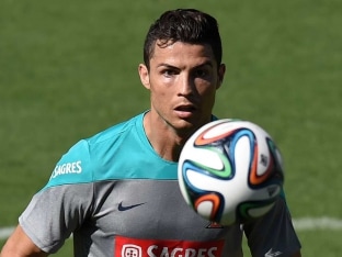 Cristiano Ronaldo in training during FIFA World Cup 2014