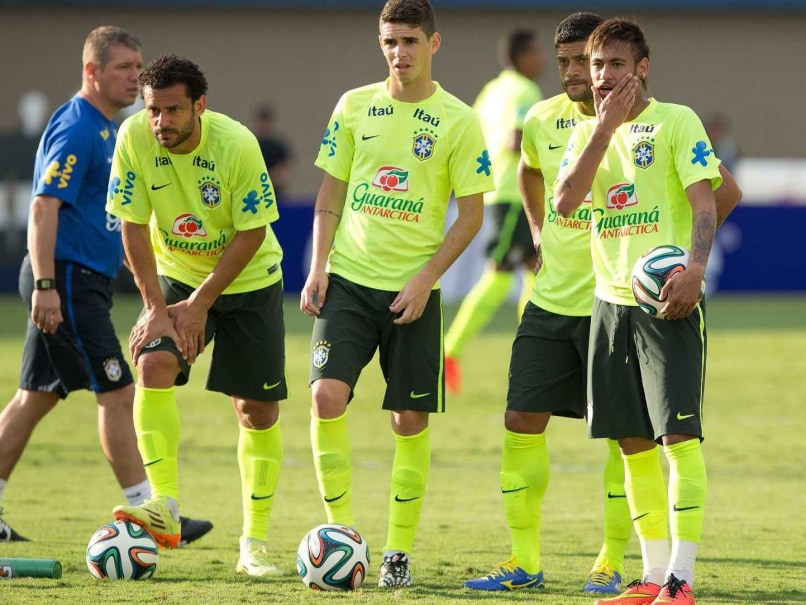 Brazil football team in practice ahead of the FIFA World Cup