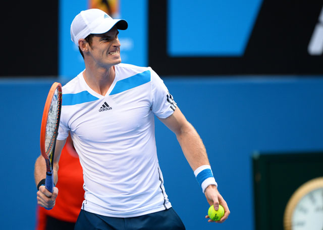 Australian Open: Racquet-smashing Andy Murray tested by 'lucky loser' Stephane Robert
