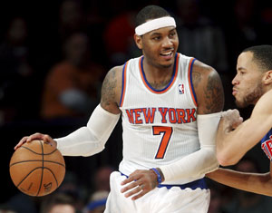 Carmelo Anthony leads New York Knicks over Detroit Pistons 121-100