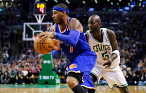 Carmelo Anthony's 28 points lead New York Knicks over Boston Celtics 89-86