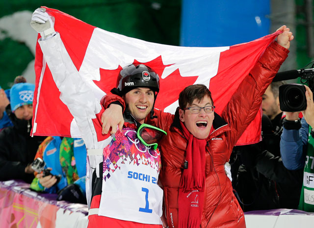 Sochi 2014: Canada's star skier Alex Bilodeau celebrates with disabled brother after second Olympic gold