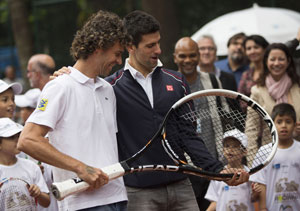 Gustavo Kuerten beats Novak Djokovic in Rio exhibition