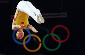 London 2012 Gymnastics: Dong rules the Olympics bouncy castle