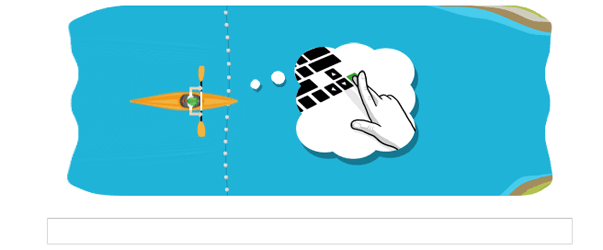 London 2012 Slalom Canoe: Google Doodle in the water