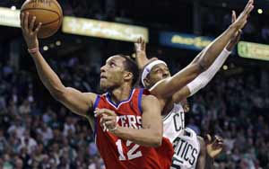 76ers even series with 82-81 win over Celtics