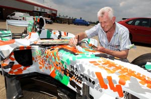 Artwork on Force India car for charity