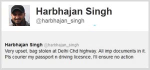 Harbhajan Singh robbed on road, car damaged