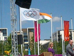 Indian tri-colour hoisted at the Games Village Indian tri-colour hoisted at the Games Village