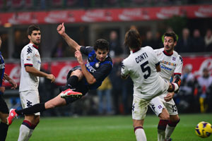 Cagliari stuns Inter Milan, Fiorentina move into third