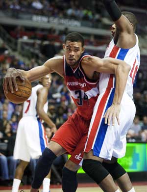 McGee, Wall help Wizards rout Pistons 98-77