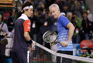 John McEnroe faces Kei Nishikori in charity match in Japan