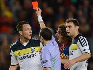 Terry says sorry to fans over Barca red card