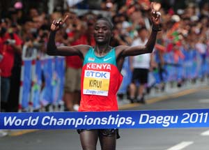 Kenya's Kirui retains men's marathon title