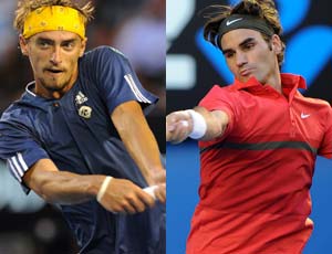 Beauty and the boost, as Federer hits web