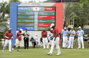 Anirban Lahiri's putt helps Asia fight back in EurAsia Cup