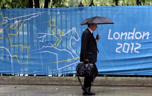 Olympics: Heavy showers predicted in London on Sunday