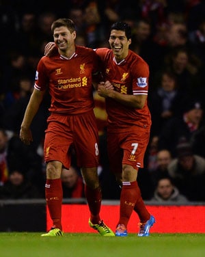 Steven Gerrard and Luis Suarez