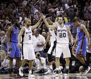 Spurs get 'nasty' to take 1-0 lead over Thunder