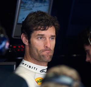 Red Bull's Mark Webber walks out of press conference