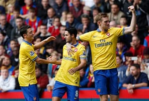 Mesut Ozil, Mikel Arteta and Per Mertesacker