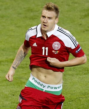Euro 2012: Bendtner gets one match ban for underwear stunt