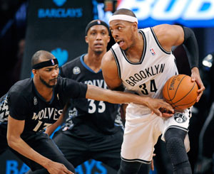 NBA: Paul Pierce, Brooklyn Nets win 13th straight at home, top Minnesota Timberwolves
