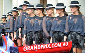 Melbourne Grand Prix pit girls get off the block