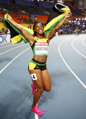 Shelly-Ann Fraser-Pryce scorches to second world 100m title