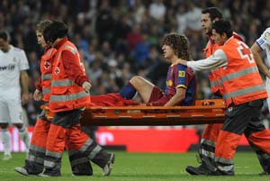 Puyol sidelined for up to three months