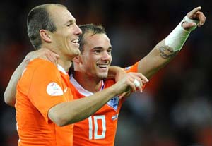 No Wesley Sneijder, Arjen Roben for Netherlands