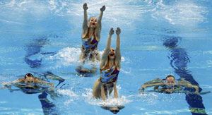 Russia's synchro team in perfect timing