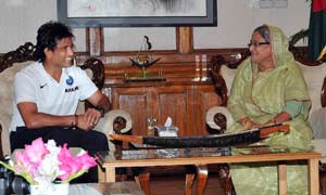 Sachin Tendulkar meets Bangladesh PM