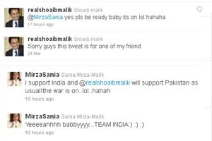 Sania-Shoaib's Twitter war over India vs Pak