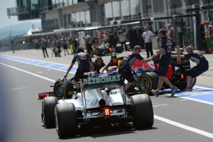 German Grand Prix: Mark Webber's wheel flies off, hits cameraman